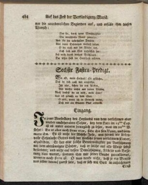 Sechste Fasten-Predigt