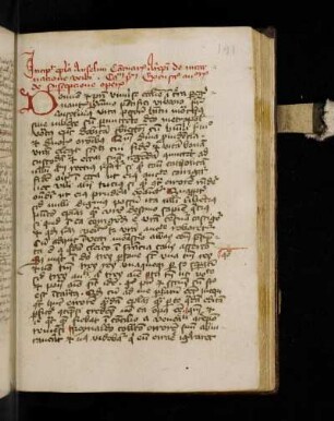Anselmus Cantuariensis: Epistula de incarnatione verbi. Incipit epistola Anselmi Cantuariensis archiepiscopi de incarnatione verbi. Capitulum primum. Excusatio auctoris de susceptione operis
