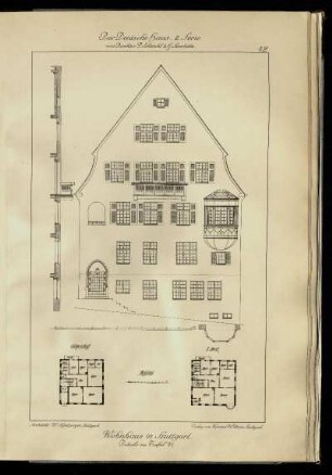 Wohnhaus in Stuttgart. Details zu Tafel 41.