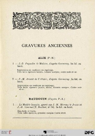 Gravures anciennes (Nr. 1-36)