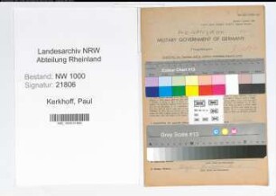 Entnazifizierung Paul Kerkhoff, geb. 10.12.1893 (Postbetriebsass.)