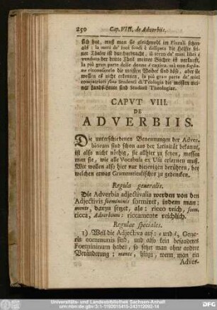 Caput VIII. De Adverbiis.