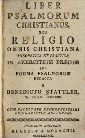 Liber Psalmorum Christianus, Seu Religio Omnis Christiana Theoretica Et Practica