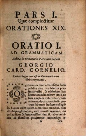 Jacobi Facciolati Orationes Et Alia Ad Dicendi Artem Pertinentia