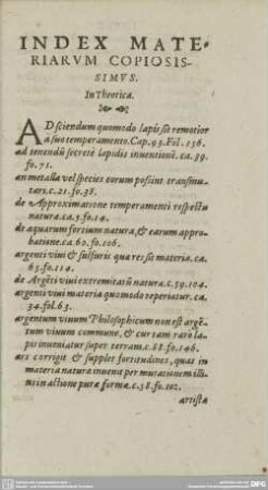 INDEX MATERIARVM COPIOSISSIMVS.