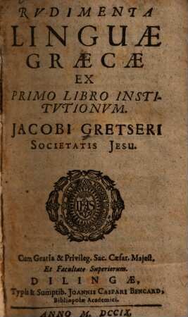 Rudimenta linguae Graecae ex primo libro institutionum