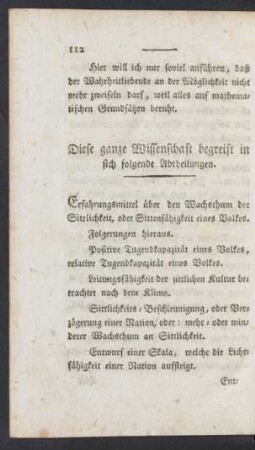 Diese ganze Wissenschaft begreift in sich folgende Abtheilungen