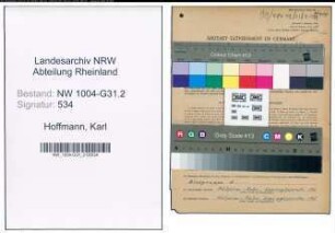 Entnazifizierung Karl Hoffmann , geb. 07.03.1906 (Gastwirt)