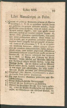 Libri Manuscripti in Folio