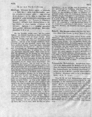 Electoratus Hassiaci auspicia -- celebranda --d. XXII. Maii -- indicit Acad. Marburgensis. Quibus solennibus: ut interesse velint -- rogat Georg. Frid. Creuzer, L. Gr. Eloq. et Poes. Prof. ord. Mythorum ab artium operibus profectorum exemplum proponitur. Sectio prior. --- Natalitiis -- Wilhelmi I. Electoris -- suffragatur Acad. Marburg. oratione d. III. Jun. dicenda, ut adesse dignentur -- precatur G. F. Creuzer. Mythorum - - - exemplum proponitur. Sectio posterior. Marburgi, typis Krieger. MDCCCIII.