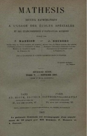TOME V. - FÉVRIER 1895.