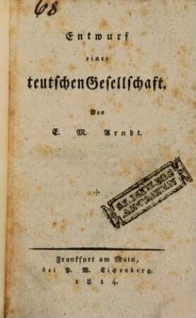 Entwurf einer teutschen Gesellschaft