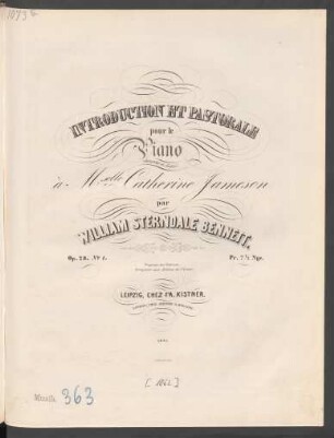 Introduction et pastorale pour le piano op. 28 No. 1
