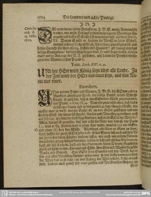 Die hundert und achte Predigt aus Zach. XIV. v. 9.