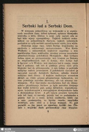 I. Serbski lud a Serbski Dom