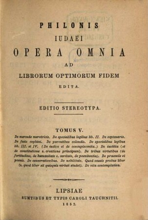 Opera omnia : Ad librorum optimorum fidem ed., 5