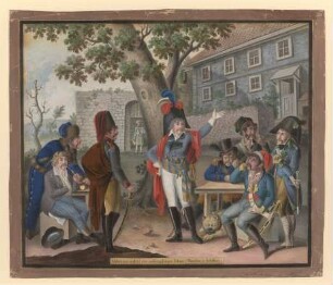 Illustration zu Friedrich Schillers Drama "Die Räuber", 1. Akt, 2. Szene (Schluss)