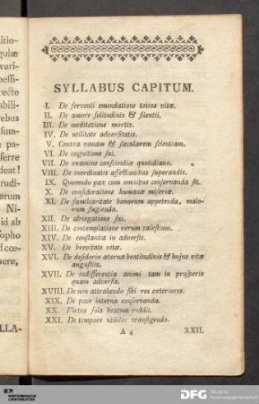 Syllabus Capitum