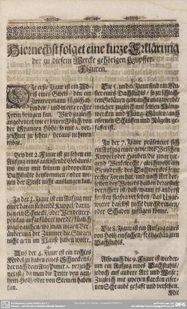 Hiernechst folget eine kurze Erklärung der zu diesem Werck gehörigen Kupffer-Figuren.