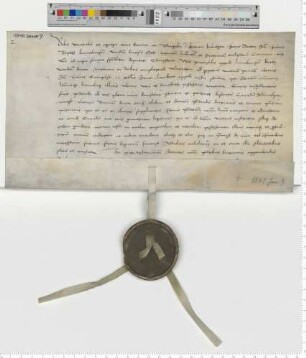 Dem Propste zu St. Johannis Magister Joh. Knutzen präsentieren Bürgermeister und Ratsmannen für die erste Vikarie am Johannes Ewangelisten Altar der Lambertkirche [lat].