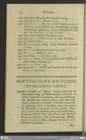 Portraits Et Histoires En Maniere Noire