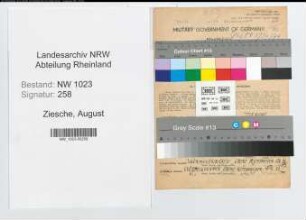 Entnazifizierung August Ziesche , geb. 30.07.1881 (Apotheker)