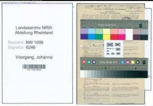 Entnazifizierung Johanna Voorgang , geb. 22.03.1896 (Postbeamtin)