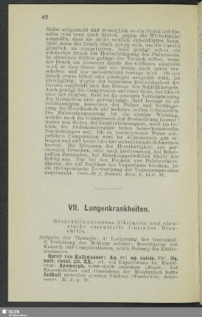 VII. Lungenkrankheiten