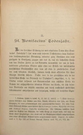 II. St. Bonifacius' Todesjahr.