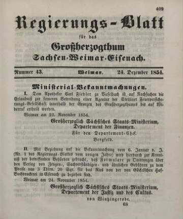 Nr. 43 : 24. Dezember 1854