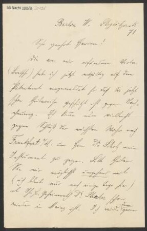 Brief an B. Schott's Söhne : 07.09.1901