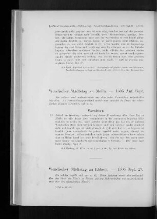 Wendischer Städtetag zu Mölln. - 1505 Anf. Sept.