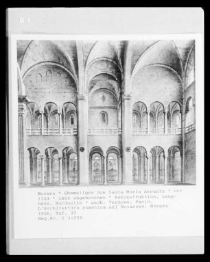 L'Architettura Romanica nel Novarese — Tafel 37: Rekonstruktion der Nordseite des Langhauses