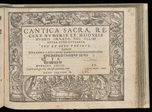 Orlando di Lasso: Cantica sacra ... sex et octo vocibus. Tenor