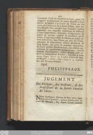 Jugement Des Evéques, des Docteurs, & des Professeurs de la sacrée Faculté de Paris.