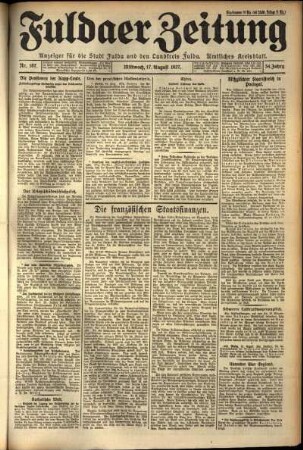 Ausgabe vom Mittwoch, den 17. August 1927.