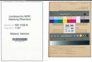 Entnazifizierung Heinrich Nieland , geb. 07.12.1905 (Angestellter)