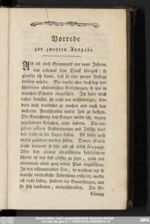 Vorrede zur zweyten Ausgabe.