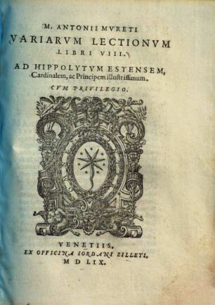Variarum lectionum libri VIII.