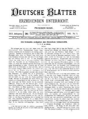 Die formalen Aufgaben des deutschen Unterrichts : (Schluss)