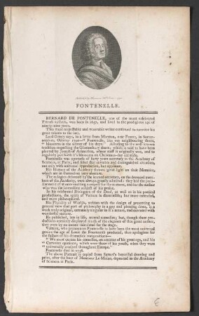 Porträt Bernard le Bovier de Fontenelle (1657-1757)