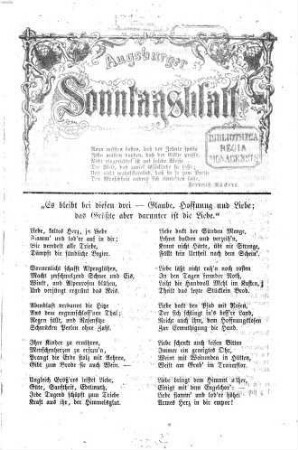 Augsburger Sonntagsblatt. 1867