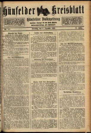 Ausgabe vom Dienstag, den 08. Dezember 1925.