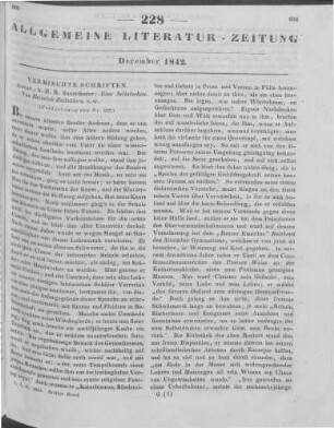Zschokke, H.: Eine Selbstschau. T. 1-2. Aarau: Sauerländer 1842 T. 1: Das Schicksal und der Mensch T. 2: Welt- und Gott-Anschauung (Fortsetzung von Nr. 227)