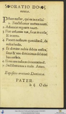 ORATIO DOminica