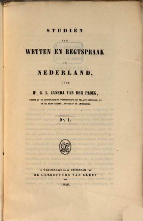 Studien van wetten en regtspraak in Nederland