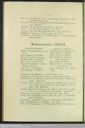 Wintersemester 1883/84