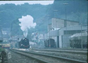 Heidenheim-Mergelstetten Lok 044 404 Lok 023 029 Anfahrt Güterzug Ausfahrsignale Gleisanlagen