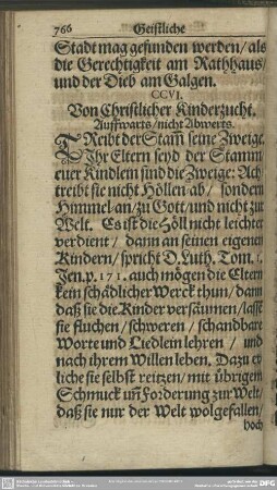 CCVI. Von Christlicher Kinderzucht