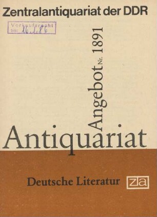 Nr. 1891: Deutsche Literatur